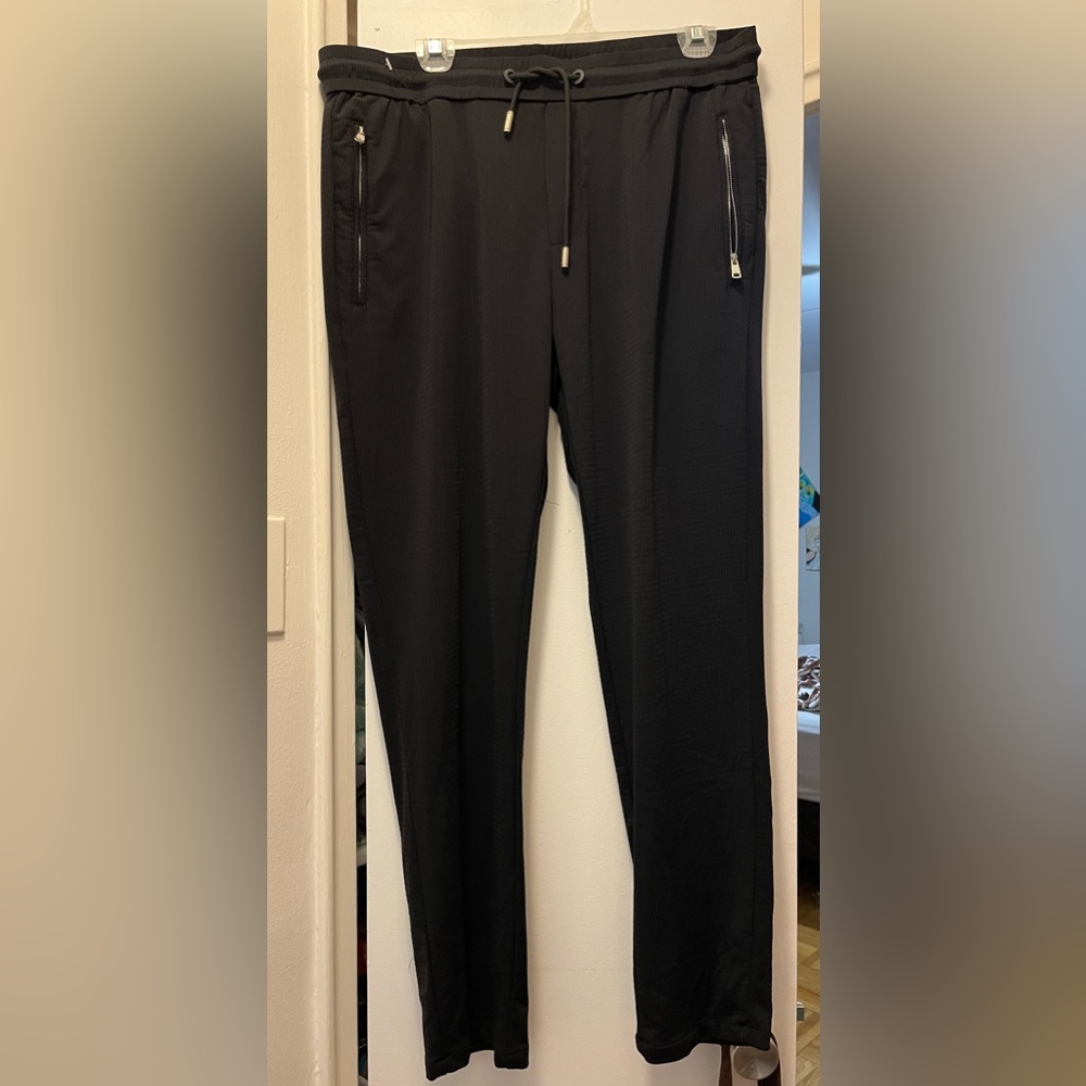 Moncler Black Drawstring Track Pants with Zip Pockets